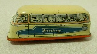 Vintage Tin Toy Windup Touring Bus Made In West Germany