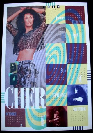 Cher Vintage Promo Calendar Poster - 1988