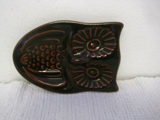 Vintage Pfaltzgraft Brown Owl Spoon Rest - Made in USA - FAST 7