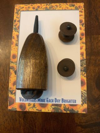 Vintage Antique Wooden Fly Tying Bobbin With 2 Extra Spools