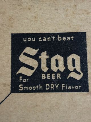 Vintage Stag Beer Matchbook Cover “you Can’t Beat Stag”