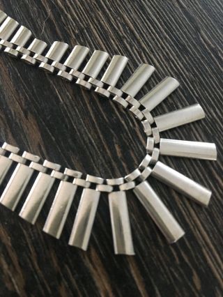 Vintage Modernist Silver Necklace Importer London Hallmark 1977