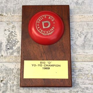 Vintage Dell’s Big D Trickster Yo - Yo Championship Plaque Trophy 1969 7