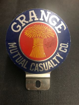Vintage Plate Topper Grange Mutual Casualty Co Award Car Plaque