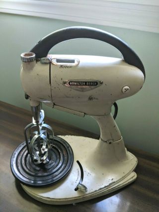 Vtg 1950s Hamilton Beach Mixer Model G Electric Stand Hand Mixer,  Beaters