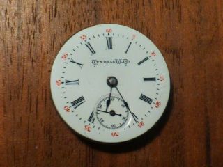 Vintage Tyndall W.  Co.  Pocket Watch Movement & Dial Parts - Repair
