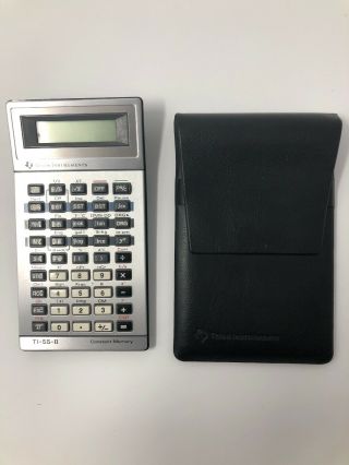 Vintage Texas Instruments Ti - 55 Calculator With Case