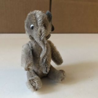 Vintage Steiff 5” Mohair Jointed Elephant With Moveable Head Well Loved