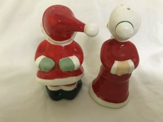 Vintage Kissing Mr and Mrs Santa Claus Christmas Salt & Pepper Shakers - Japan 3