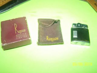 Vintage Ronson Princess Lighter - W/box And Bag - Leather Wrap