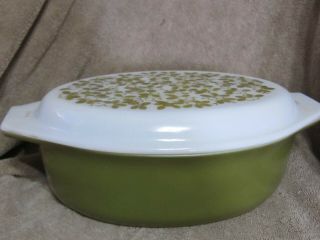 Vintage Pyrex Green Covered Casserole Dish 045 - 2 1/2 Qt W/lid