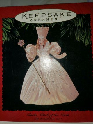 Vintage Hallmark Wizard Of Oz Christmas Ornament Nip 1995 Glenda Good Witch Box