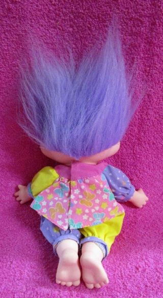 Vintage Applause Magic Trolls Purple Hair & Eyes Plush Doll Outfit Bow 11 