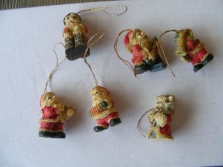 Set of 12 Vintage Miniature Santa Claus Christmas Ornaments,  1in.  Very Unique 3
