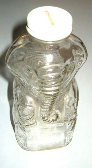 Vintage - Grapette Syrup Soda - Figural Glass Elephant Bottle Bank with Cap Lid 2