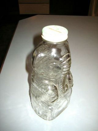 Vintage - Grapette Syrup Soda - Figural Glass Elephant Bottle Bank with Cap Lid 3