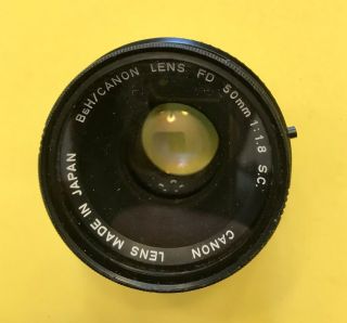 Vintage Canon Lens FD 50mm 1:1.  8 S.  C.  Bell & Howell Japan 4