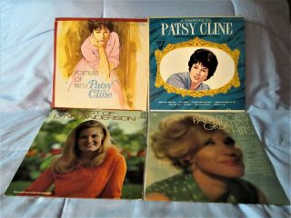 4 Vintage Patsy Cline,  Patty Page And Lynn Anderson Albums
