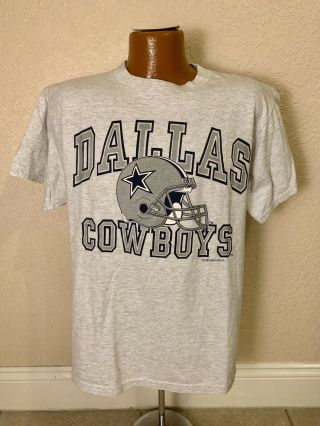 Vintage 1993 Dallas Cowboys Silver/navy/grey T - Shirt.  Size Large.