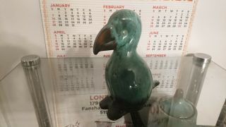 Blue Mountain Pottery Rare Dodo Bird,  In Glazed Green Hues,  Rare Vintage