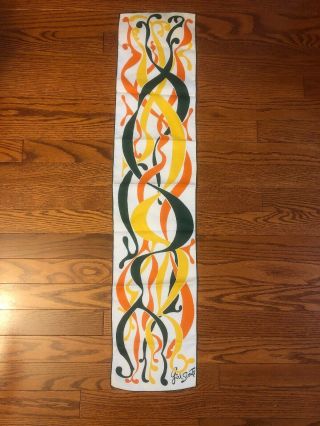 Vintage Girl Scouts Leader Scarf - Orange Green Yellow Neck 8 X 36 "