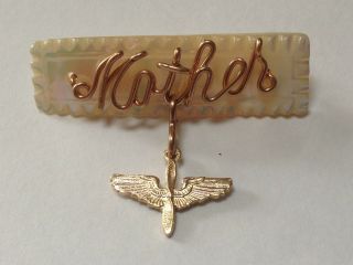 Vintage Wwii Us Army Air Corps Sweetheart Pin " Mother " 1940 