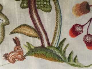 Vintage Jacobean Floral FINISHED Kit Completed Erica WILSON Crewel Embroidery 4