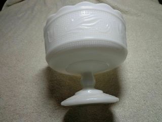 Vintage E O Brody Milk Glass Pedestal Bowl Mp6000 Compote Fruit Candy Footed