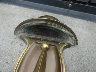 Vintage German brass HOLY WATER FONT with PRAYING MARY,  Ave Maria, 5
