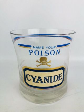 Vintage Name Your Poison Cyanide Cocktail Glass By Cera W/ Skull Neiman Marcus