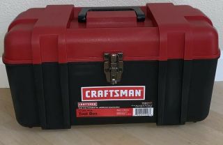 Vintage Craftsman 17 - In Red Plastic Portable Storage Tool Box W/tote Tray 959317