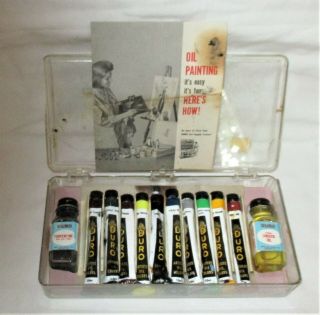 Vintage Set Of 10 - Duro Brand Artist Oil Paint Tube Kit 10cc Tubes