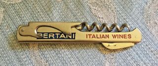 Vintage Bertani Wines Bar Tool,  Corkscrew,  Bottle Opener And Blade Made In Italy