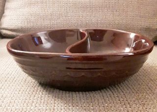 Vintage Mar - Crest Old Fashioned Stoneware Divided Vegetable Bowl