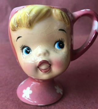 Vintage Egg Cup Little Girl " S Face Cutie Pien