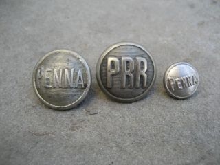 Vintage Pennsylvania Railroad Uniform Buttons Prr.  3 Different