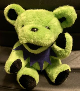 Vintage Grateful Dead 1995 Steven Smith Green Purple Dancing Bear Plush Stuffed