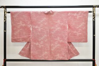Vintage Silk Kimono Jacket:lovely Wine Red Chrysanthemum/mist@yn51