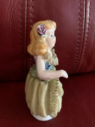 Vintage 3 1/2” Lace Dipped Hula Girl Dancer Porcelain Figurine Japan L&M Inc 4