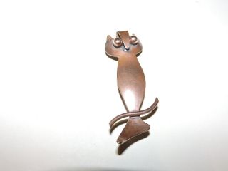 Owl Vintage Copper Pin/brooch Orb Otto Robert Bade Hand Wrought