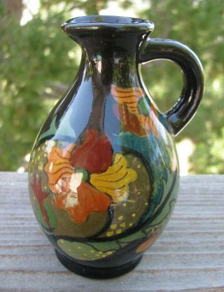 Vintage Gouda Holland Pottery Plateebakkerij? Glazed Floral Vase / Jug 4 1/2 "