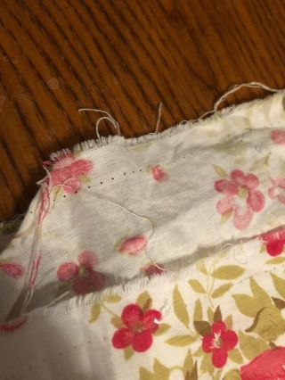 VINTAGE FEEDSACK FABRIC WHITE/FLORAL PATTERNED MATERIAL ONE OF A KIND 3