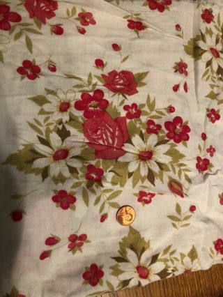 VINTAGE FEEDSACK FABRIC WHITE/FLORAL PATTERNED MATERIAL ONE OF A KIND 4