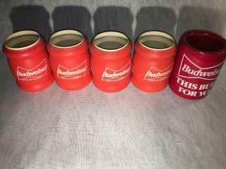 Vintage 5 Budweiser Tuffoams Koozie Can Holder Cooler