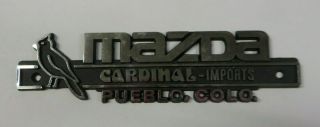 Vintage Mazda Cardinal Car Dealership Emblem Pueblo,  Colorado Logo Advertising