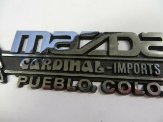 Vintage MAZDA CARDINAL Car Dealership Emblem PUEBLO,  COLORADO Logo Advertising 5