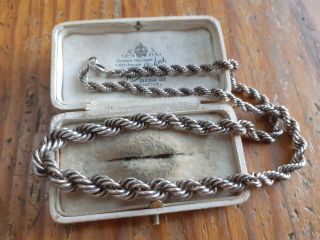 Vintage Sterling Silver Graduated Rope Necklace 18 Inches Long