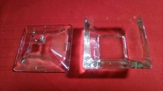 Vintage Covered Glass Ashtray Cigarette Trinket Box 3 3/4 