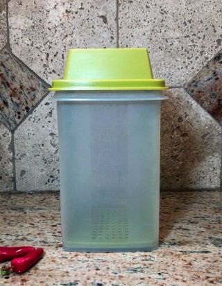 Vintage Tupperware Pickle Keeper Container Olive Green Complete 3 Piece Set