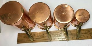 4 Cups Set Graduated Vintage Copper & Bronze Measuring Cups 2